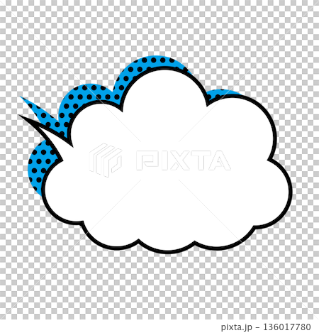 シンプルな吹き出しのイラスト　もこもこ 136017780