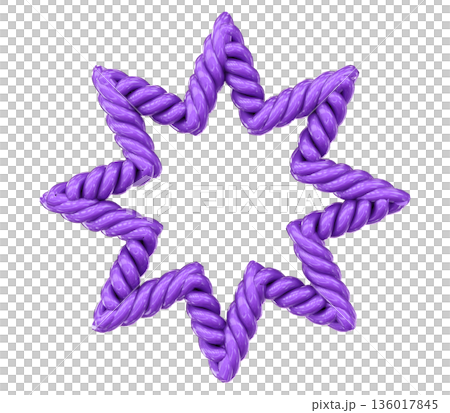 purple star rope isolated on white backgroundのイラスト素材 [136017845] - PIXTA