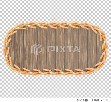 bamboo basket on white background 136017890