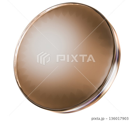 glass circle frame isolated on white background 136017903