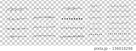 手書きのラインセット_黒 136018298