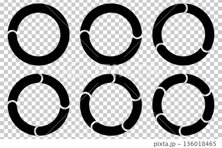 Circular chart illustration set monochrome simple circular design 136018465