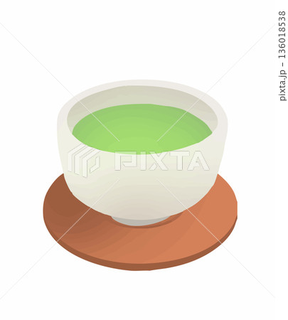 お茶 湯呑に入った日本茶のイラスト お茶 湯呑に入った日本茶のイラスト 136018538