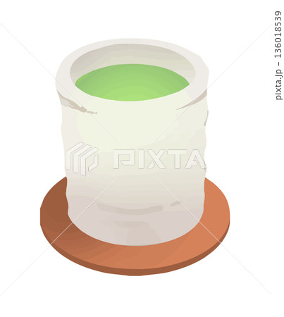 お茶 湯呑に入った日本茶のイラスト お茶 湯呑に入った日本茶のイラスト 136018539
