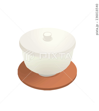 お茶 湯呑に入った日本茶のイラスト お茶 湯呑に入った日本茶のイラスト 136018540
