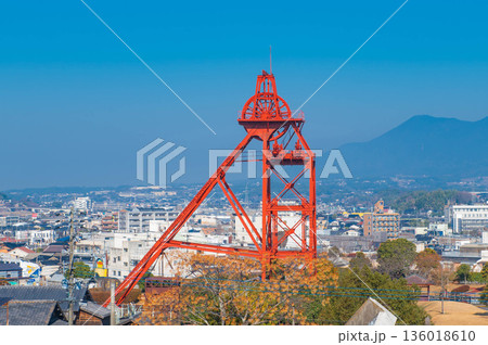 旧三井田川鉱業所伊田坑伊田第一竪坑櫓 136018610