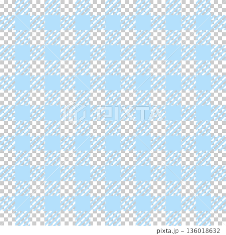 ツイルギンガムチェックの背景イラスト　15×15　水色 136018632