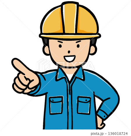 指差し確認で安全と成功へ前進する作業員の輝き 136018724
