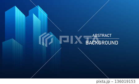 Abstract Technology Background of Square Shapes Forming City Buildings, Smart City Concept, Digital Urban Network, Future Cityscape, IoT and AI Technology, Modern Metropolitan Infrastructure 136019153