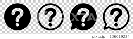 はてなマークのアイコンセット ヘルプ・質問・FAQシンボル モノクロ ベクター素材 はてなマークのアイコンセット ヘルプ・質問・FAQシンボル モノクロ ベクター素材 136019224