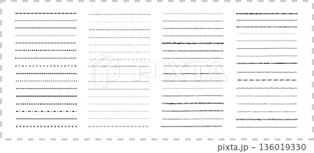 イラスト素材：ライン素材のあしらい　手書きのシンプルでかわいい罫線	 simple hand 136019330