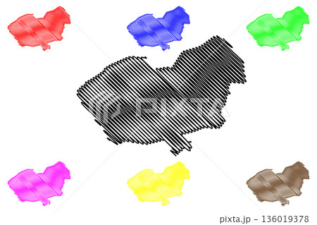 Hof van Twente municipality (Kingdom of the Netherlands, Holland, Overijssel or Oaverysel province) map vector illustration, scribble sketch map 136019378