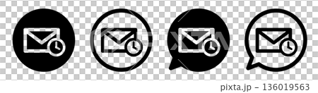 Pending email icon UI design for waiting, unprocessed, and time management Pending email icon UI design for waiting, unprocessed, and time management 136019563