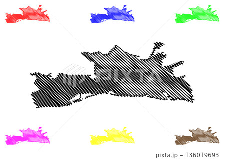 Neder-Betuwe municipality (Kingdom of the Netherlands, Holland, Gelderland or Guelders province) map vector illustration, scribble sketch Neder Betuwe map 136019693