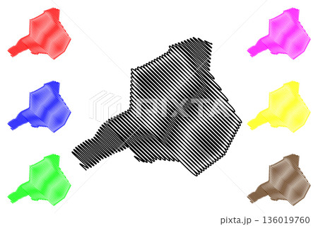 Ooststellingwerf municipality (Kingdom of the Netherlands, Holland, Frisia or Friesland province) map vector illustration, scribble sketch Ooststellingwarf map 136019760