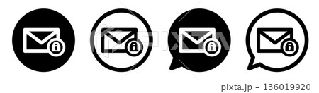 鍵付きメールのアイコン セキュリティ・保護・機密情報を表すUIデザイン 136019920
