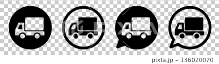 卡車圖標，簡潔的使用者介面設計，適用於配送、物流和運輸。 136020070