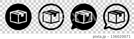 段ボール箱のアイコン 荷物・配送・物流を表すシンプルなUIデザイン 段ボール箱のアイコン 荷物・配送・物流を表すシンプルなUIデザイン 136020071