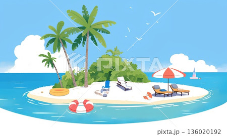 リゾートで過ごす夏の海 リゾートで過ごす夏の海 136020192