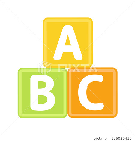 ABC アルファベットブロックのイラスト ABC アルファベットブロックのイラスト 136020410