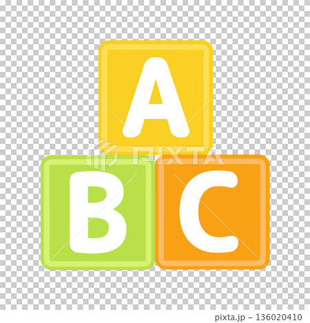 ABC アルファベットブロックのイラスト ABC アルファベットブロックのイラスト 136020410