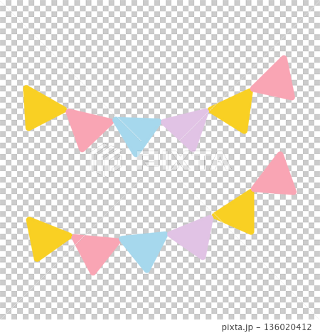 Pastel colored garland illustration Pastel colored garland illustration 136020412