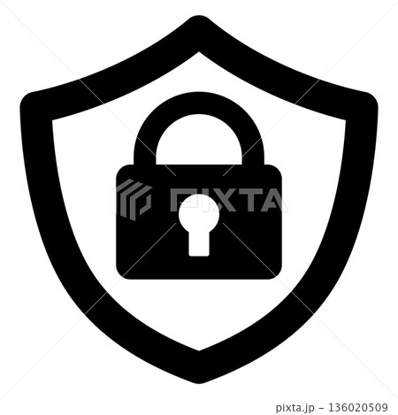 盾と鍵のアイコン（セキュリティ・ロック・情報保護） 136020509