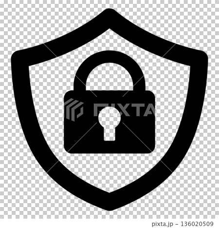 盾と鍵のアイコン（セキュリティ・ロック・情報保護） 136020509