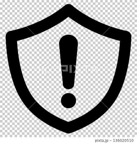 Shield and exclamation mark icon (warning, security, caution) Shield and exclamation mark icon (warning, security, caution) 136020510