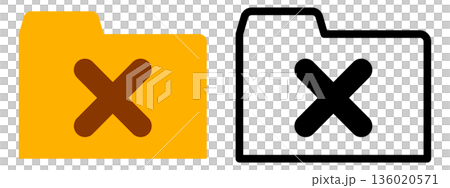 Crossed folder icons (delete, rejected, invalid, error) Crossed folder icons (delete, rejected, invalid, error) 136020571