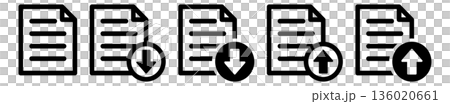 Document upload and download icon set Document upload and download icon set 136020661