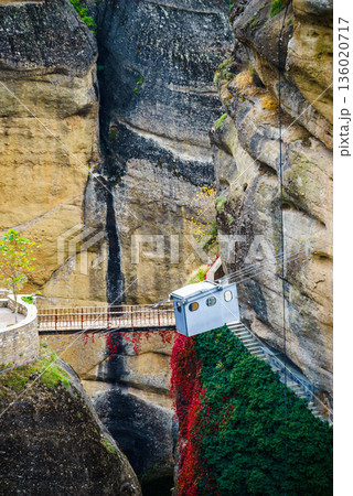 Cliffs rocky formations in Greece Meteora 136020717