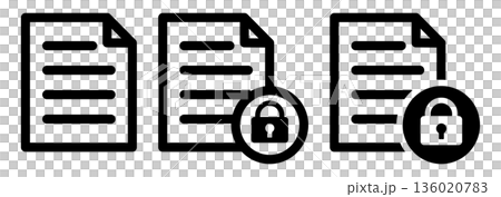 Confidential document/locked document icon Confidential document/locked document icon 136020783