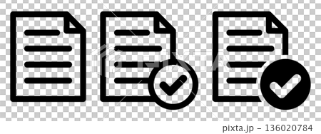 Approved document/check mark document icon Approved document/check mark document icon 136020784