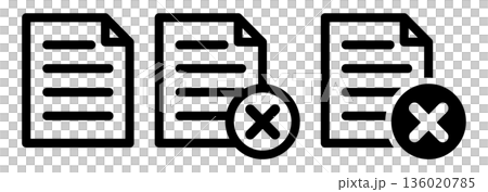 已拒絕的文件/已劃掉的文件圖標 136020785