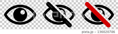 Eye icon and hidden eye icon Eye icon and hidden eye icon 136020786