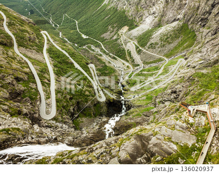 Trollstigen mountain road in Norway Trollstigen mountain road in Norway 136020937