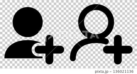 Add user icon | Simple UI material with person and plus sign 136021136