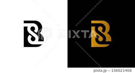 Modern and unique letter BS initials logo design 136021408