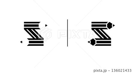 Unique and modern the initial S Pencil logo design Unique and modern the initial S Pencil logo design 136021433