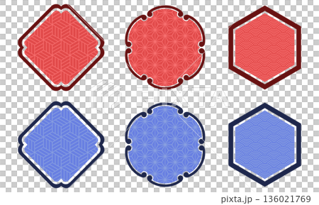Japanese pattern frame set. 136021769