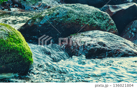 River Flowing Between Rocks 136021804