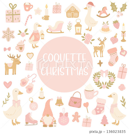 Coquette christmas graphic elements bundle collection Coquette christmas graphic elements bundle collection 136023835