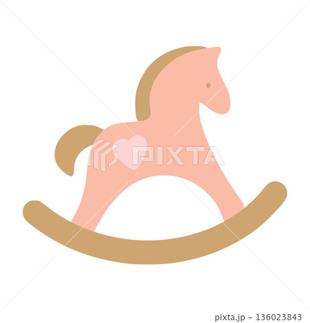 Pink rocking horse toy for children's playing time 136023843
