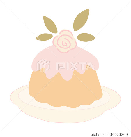 Pastel christmas dessert cake with pink frosting 136023869