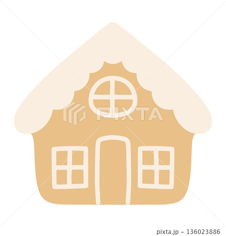 Gingerbread house illustration for christmas holiday designs Gingerbread house illustration for christmas holiday designs 136023886