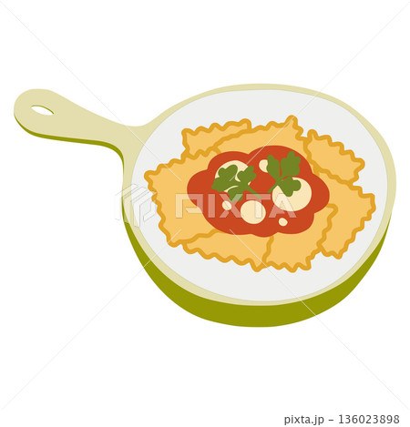 Italian pasta ravioli dish with tomato sauce Italian pasta ravioli dish with tomato sauce 136023898
