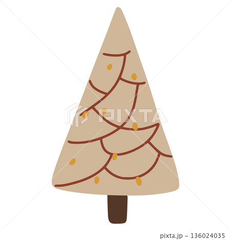 Christmas tree decorating with lights illustration Christmas tree decorating with lights illustration 136024035