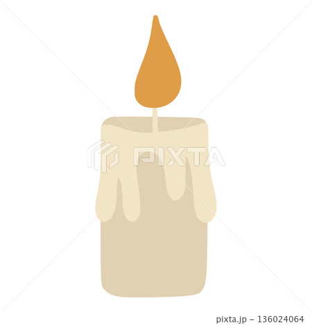 Burning candle producing light and warmth at christmas Burning candle producing light and warmth at christmas 136024064