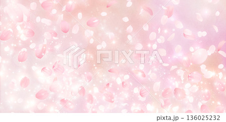 花びら舞い散る桜の背景素材 花びら舞い散る桜の背景素材 136025232